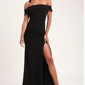 Lulus black off the shoulder dress